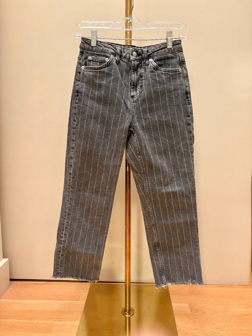 Topshop Washed Black Pinstripe Jeans